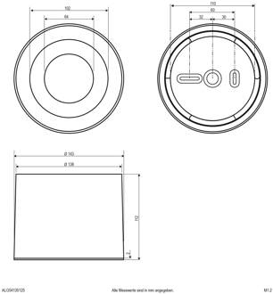 LED plafondspot ALG54, Ø 21,3 cm wit