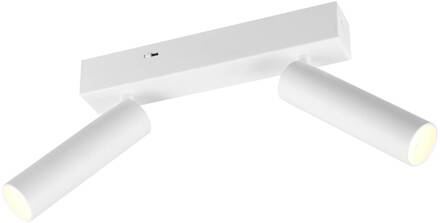 LED plafondspot Ambala, 2-lamps, wit, metaal, CCT, dimbaar wit mat