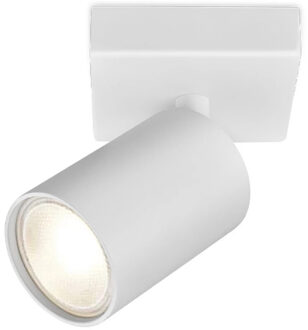 LED Plafondspot - Brinton Betin - GU10 Fitting - 1-lichts - Rond - Mat Wit - Kantelbaar - Aluminium