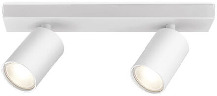 LED Plafondspot - Brinton Betin - GU10 Fitting - 2-lichts - Rond - Mat Wit - Kantelbaar - Aluminium - Philips - CorePro