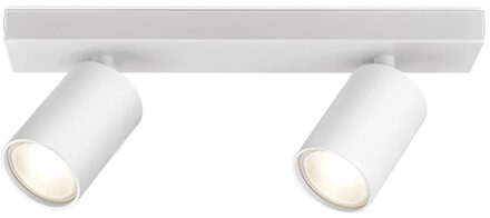 LED Plafondspot - Brinton Betin - GU10 Fitting - 2-lichts - Rond - Mat Wit - Kantelbaar - Aluminium - Philips - CorePro