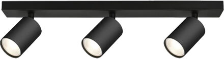 LED Plafondspot - Brinton Betin - GU10 Fitting - 3-lichts - Rond - Mat Zwart - Kantelbaar - Aluminium - Philips