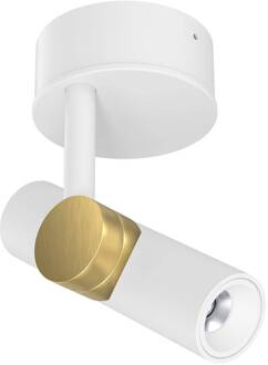 LED plafondspot Goose, wit/goudkleurig, aluminium, 2.700 K wit, goud