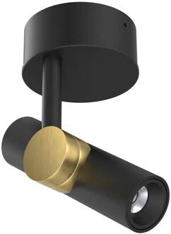 LED plafondspot Goose, zwart/goudkleurig, aluminium, 2.700 K zwart, goud