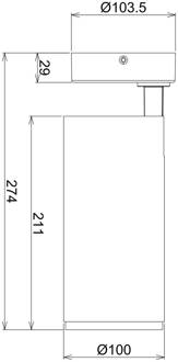 LED plafondspot Lucea, verstelbaar, 30 W wit wit (RAL 9016)