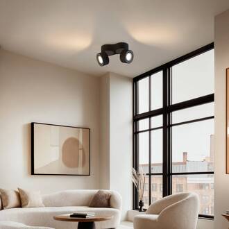 LED plafondspot Rotari, 1960lm, 2-lamps, zwart