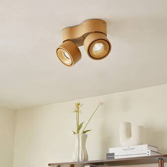 LED plafondspot Rotari, bruin, 2-lamps, 8,9W