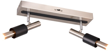 LED Plafondspot - Trio Select Ikaris - 2 Lichtpunten van 4.5 Watt - Dimbaar - Aanpasbare Lichtkleur - IP20 - Mat Nikkel - Metaal Zeer Warm Wit;Warm wit;Natuurlijk wit