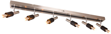 LED Plafondspot - Trio Select Ikaris - 6 Lichtpunten van 4.5 Watt - Dimbaar - Aanpasbare Lichtkleur - IP20 - Mat Nikkel - Metaal Zeer Warm Wit;Warm wit;Natuurlijk wit