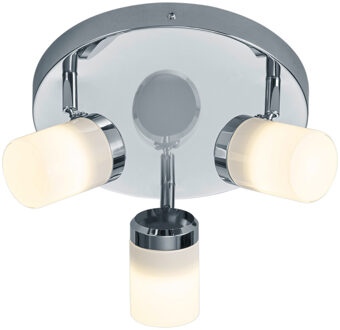 LED Plafondspot - Trion Artion - GU10 Fitting - Spatwaterdicht IP44 - Rond - Mat Chroom - Aluminium Zilverkleurig