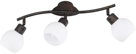 Led Plafondspot - Trion Frudo - 12w - E14 Fitting - Warm Wit 3000k - 3-lichts - Rond - Roestkleur - Aluminium Bruin