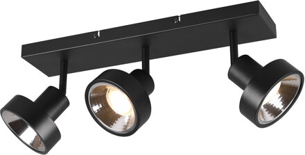 LED Plafondspot - Trion Leonida - GU10 Fitting - 3-lichts - Rechthoek - Mat Zwart - Aluminium