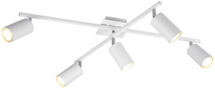 LED Plafondspot - Trion Mary - GU10 Fitting - 5-lichts - Rechthoek - Mat Wit - Aluminium