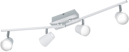 LED Plafondspot - Trion Narca - 24W - Warm Wit 3000K - 4-lichts - Rechthoek - Mat Wit - Aluminium