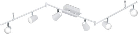 LED Plafondspot - Trion Narca - 36W - Warm Wit 3000K - 6-lichts - Rechthoek - Mat Wit - Aluminium