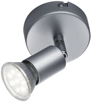 LED Plafondspot - Trion Pamo - GU10 Fitting - 3W - Warm Wit 3000K - 1-lichts - Rond - Mat Titaan - Aluminium Zilverkleurig