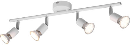 LED Plafondspot - Trion Pamo - GU10 Fitting - 4-lichts - Rond - Mat Wit - Aluminium