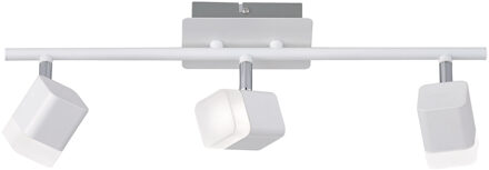 LED Plafondspot - Trion Ribon - 12W - Warm Wit 3000K - 3-lichts - Rechthoek - Mat Wit - Aluminium