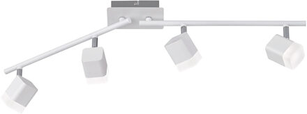 LED Plafondspot - Trion Ribon - 16W - Warm Wit 3000K - 4-lichts - Rechthoek - Mat Wit - Aluminium