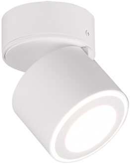 LED Plafondspot - Trion Tarus - 4W - Warm Wit 3000K - 1-lichts - Rond - Mat Wit - Aluminium