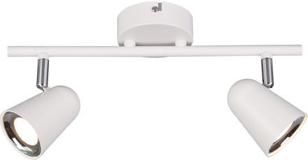 LED Plafondspot - Trion Toluno - 6W - Warm Wit 3000K - 2-lichts - Rechthoek - Mat Wit - Kunststof