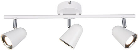 LED Plafondspot - Trion Toluno - 9W - Warm Wit 3000K - 3-lichts - Rechthoek - Mat Wit - Kunststof