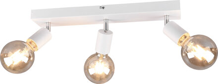 LED Plafondspot - Trion Zuncka - E27 Fitting - 3-lichts - Rechthoek - Mat Wit - Aluminium