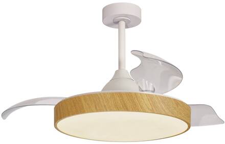 LED plafondventilator Alaska houtlook DC stil Ø 106 cm CCT hout, wit, helder
