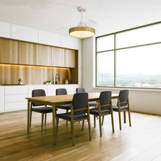 LED plafondventilator Alaska Mini hout DC stil Ø 91 cm CCT hout, wit, helder