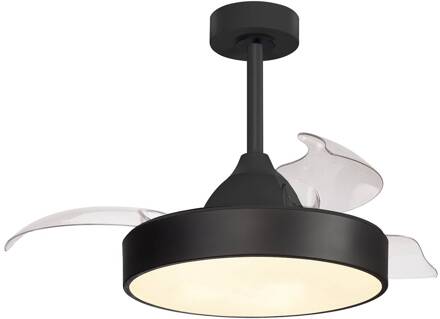 LED plafondventilator Alaska Mini zwart DC stil 91 cm CCT zwart, helder