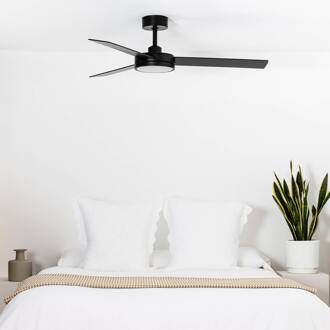 LED plafondventilator Barth met lamp, zwart