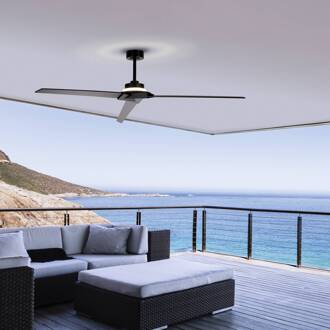 LED plafondventilator Brisa zwart/hout DC stil 175 cm CCT zwart, hout