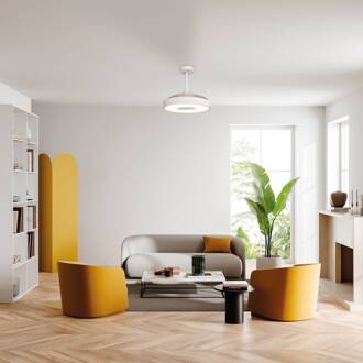 LED plafondventilator Coin wit DC-motor stil Ø 106 cm CCT wit, helder