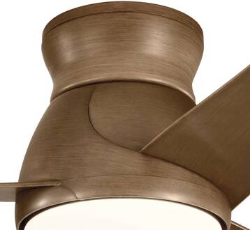 LED plafondventilator Eris, IP44, walnoot walnoot, wit