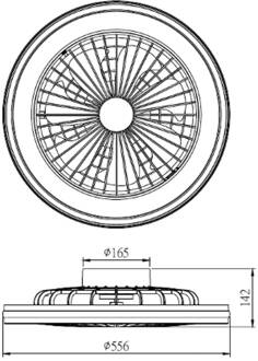 LED plafondventilator Gamer Big zwart DC stil 56 cm CCT RGB