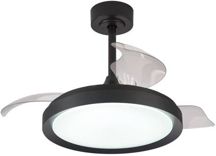 LED plafondventilator Mistral Mini zwart DC stil Ø91cm CCT zwart, helder