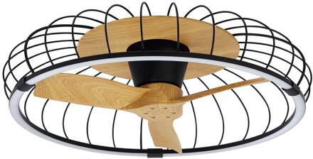 LED plafondventilator Nature, CCT App zwart/beuken zwart, beuk