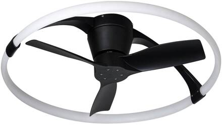 LED plafondventilator Nepal Mini, app, zwart/wit zwart, wit