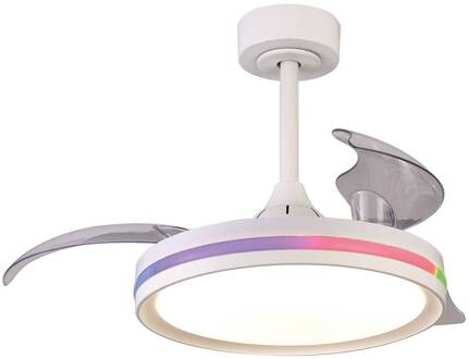 LED plafondventilator North wit DC stil Ø 91 cm CCT RGB wit, helder