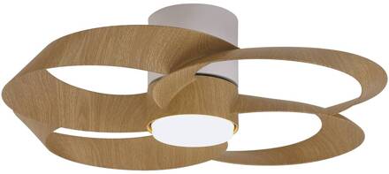 LED plafondventilator Rose hout DC-motor stil Ø 65 cm CCT hout, wit