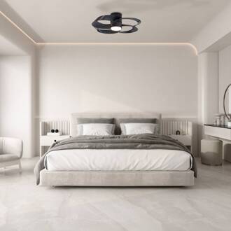 LED plafondventilator Rose zwart DC-motor stil Ø 65 cm CCT