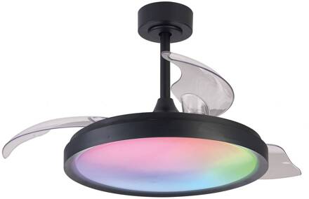 LED plafondventilator Siberia zwart DC stil Ø106cm CCT RGB zwart, helder
