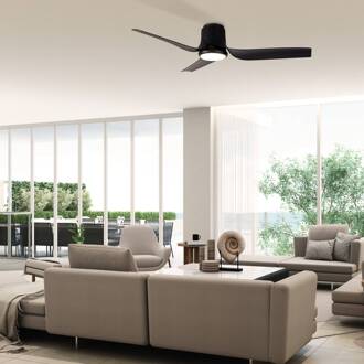 LED plafondventilator Ushuaia zwart DC stil Ø 134 cm CCT