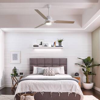 LED plafondventilator Zeus 3 vleugels wit-zilver zilver, wit