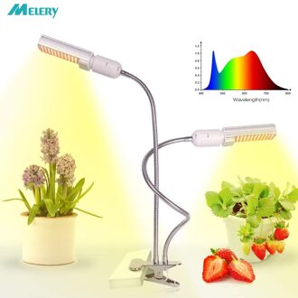 LED Plant Groeien Licht Relassy 45 W Sunlike Volledige Spectrum Lamp Dual Head Zwanenhals Ligh voor Zaailing Groeiende Bloeiende Vruchtvorming EU plug