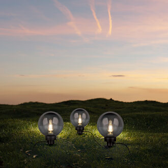 LED Priklamp met Stekker - Trion Lobo - E27 Fitting - Spatwaterdicht IP44 - Zwart - Kunststof - Ø200