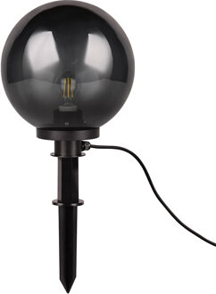 LED Priklamp met Stekker - Trion Lobo - E27 Fitting - Spatwaterdicht IP44 - Zwart - Kunststof - Ø300