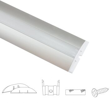 Led profiel 2 meter voor vloer opbouw 10 mm - bolle afwerking