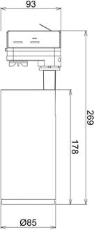 LED-railspot Lucea 3-fasen 20W wit wit (RAL 9016)