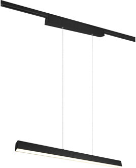 LED Railverlichting - Hanglamp - Trion Dual Parola Up and Down - 2 Fase - 29W - Warm Wit 3000K - Dimbaar - Rechthoek - Mat Zwart - Aluminium